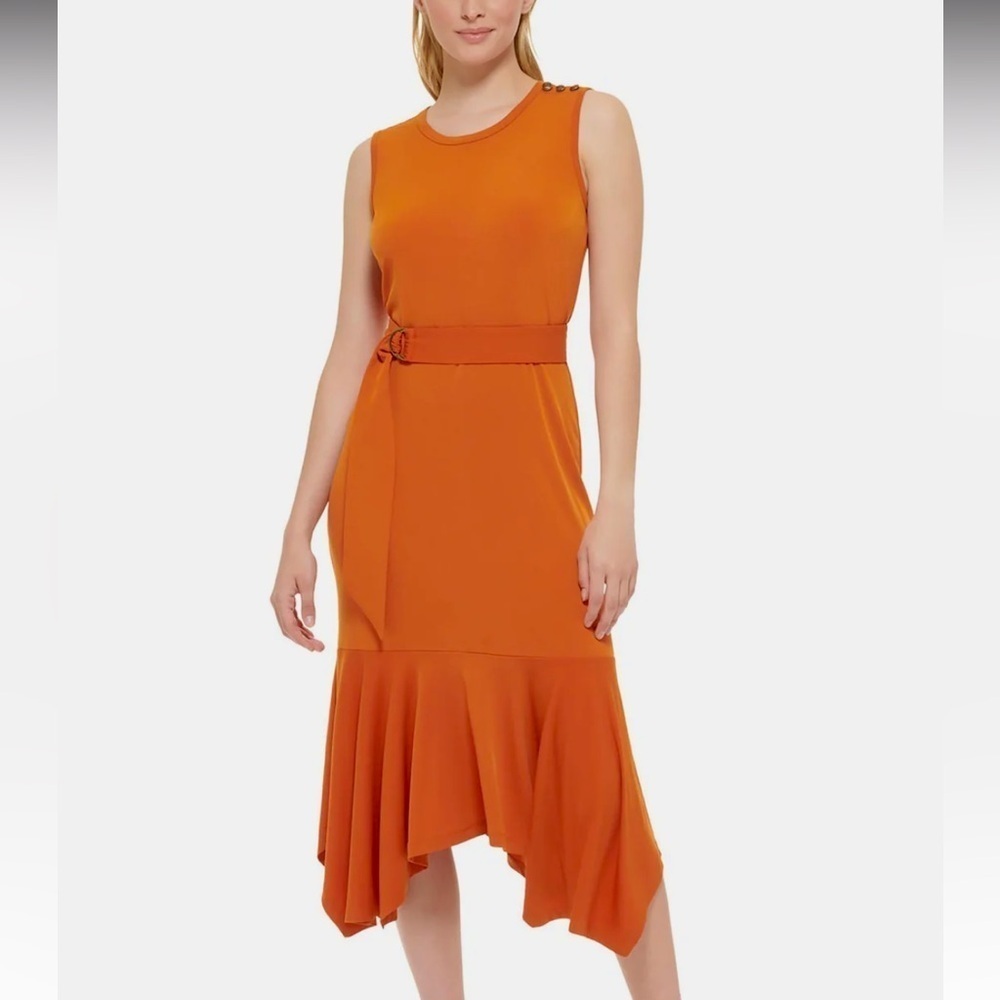 KARL LAGERFELD PARIS Womens Button Detail size 4  Midi Dress